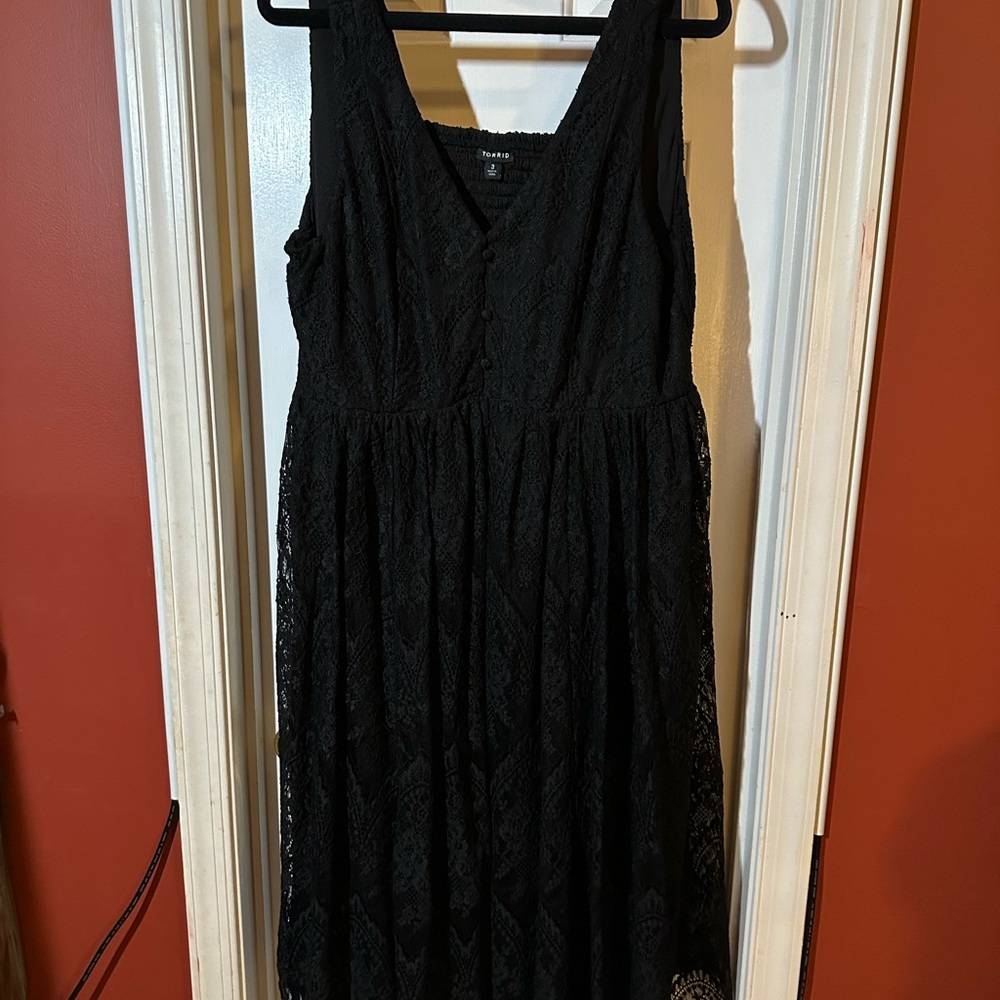 Torrid Black Lace Midi Dress